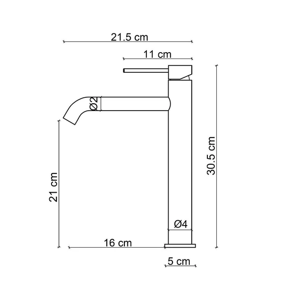 FONTANA YÜKSEK LAVABO BATARYASI (MAT SİYAH) FJ-SS2025 - 2