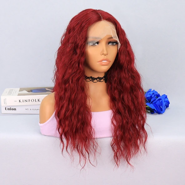 Kabarık Dalgalı Kızıl Tül Peruk - Resim 2