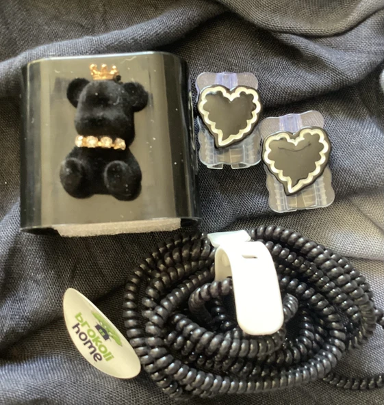 Brokoli Home iPhone 18W/20W Uyumlu Şarj Kılıfı, Şarj  Örme Aparatı, Kablo Koruyucu Aparatı,S.Ayıcık - 2