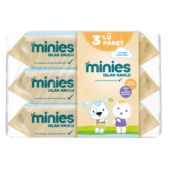 Minies Islak Havlu 3X72'li