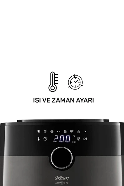 Arzum AR2074-B Airtasty XL Yağsız Fitöz Airfryer, 6 Litre Kapasite - 2