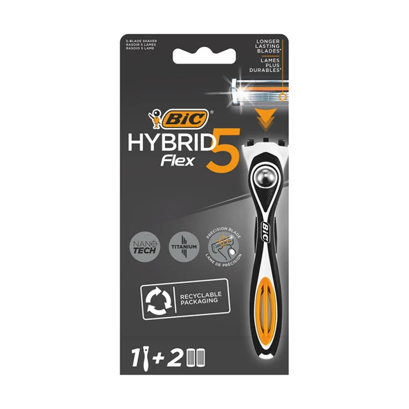 BIC Hybrid 5 Flex Sistem Tıraş Bıçağı 1 Sap + Yedek Kartuş