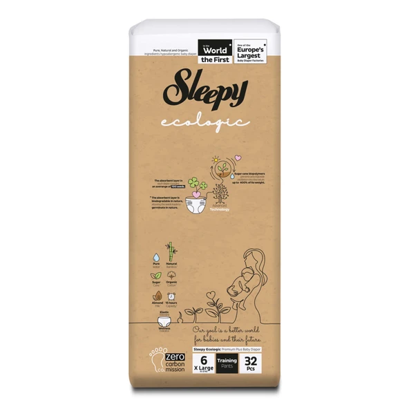 Sleepy Ecologic Klt Bez 6 Beden XL 5-27 Kg 32'li