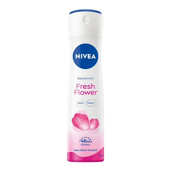 NIVEA Kadın Sprey Deodorant Fresh Flower Taze Çiçek Kokusu, 48 Saat Deodorant Koruması,150ml
