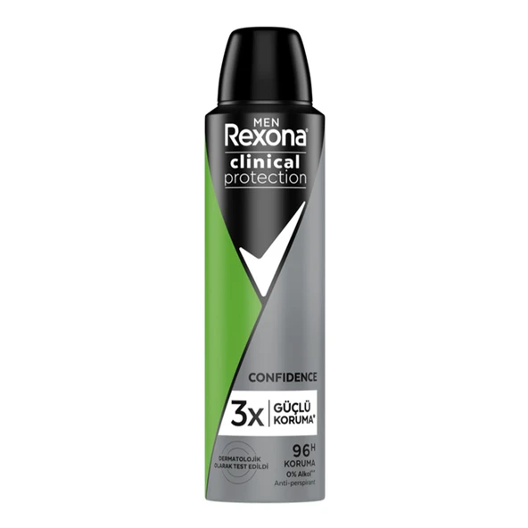 Rexona Men Clinical Protection Erkek Sprey Deodorant Confidence 96 Saat Koruma 150 ml