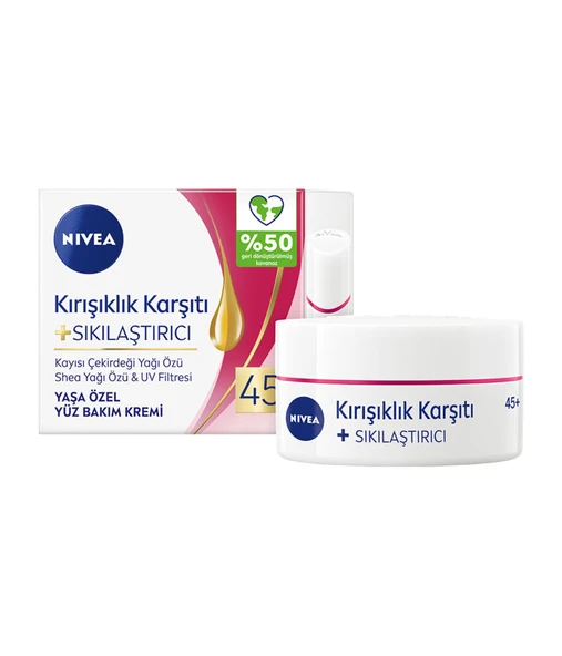 NIVEA Kırışıklık Karşıtı + Sıkılaştırıcı Krem 45+ Yaş 50ml