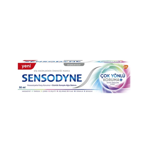 Sensodyne Çok Yönlü Koruma + Geliştirilmiş Beyaz Diş Macunu 50 Ml
