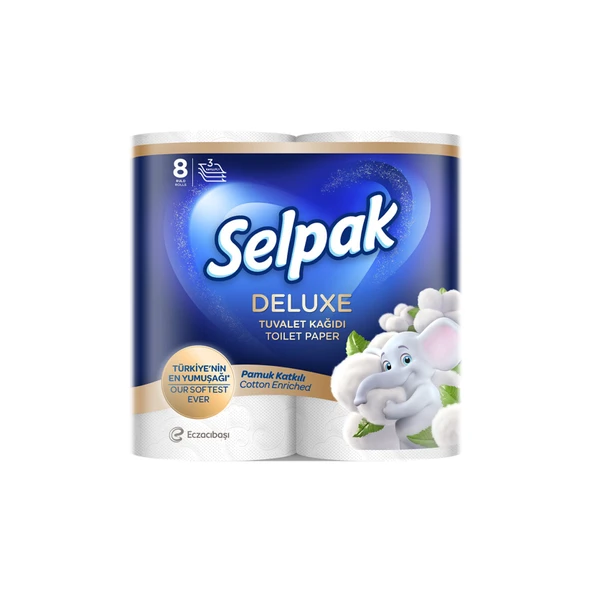 Selpak Deluxe Pamuk Katkılı Tuvalet Kağıdı 8'li