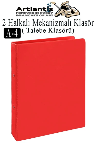 2 Halkalı Klasör 1 Adet A4 PVC Öğrenci ve Ofis Tipi Evrak Sunum Talebe Klasörü İç Cepli Otomatik Mekanizmalı Büro Okul - 2