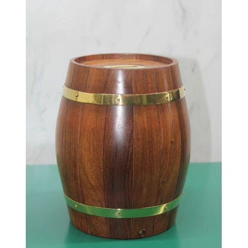 Pirinç Detaylı Fıçı Kumbara Model 3 ürün görseli