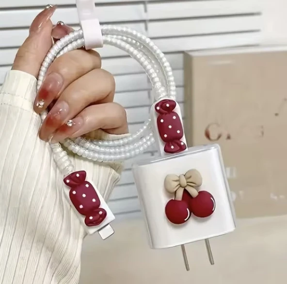 Brokoli Home iPhone 18W/20W Uyumlu Şarj Kılıfı, Şarj Kablosu Örme Aparatı, Kablo Koruyucu Aparatı,Ki