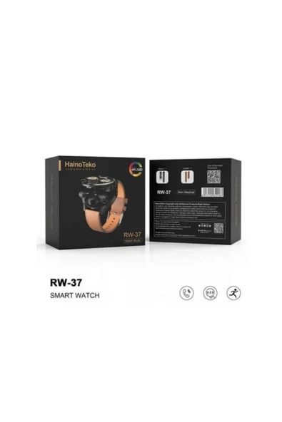 HainoTeko RW-37 Dahili Bluetooth Kulaklıklı Deri+Silikon Çift Kordon GT5 Buds Series Akıllı Saat