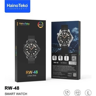 Haino Teko RW48 Amoled Ekran Android İos HarmonyOs Uyumlu 3 Kordonlu Akıllı Saat Gümüş