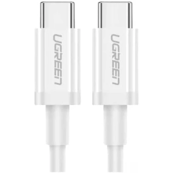 UGREEN USB-C 60W 3A QC PD HIZLI ŞARJ KABLOSU 1 MT BEYAZ 60518