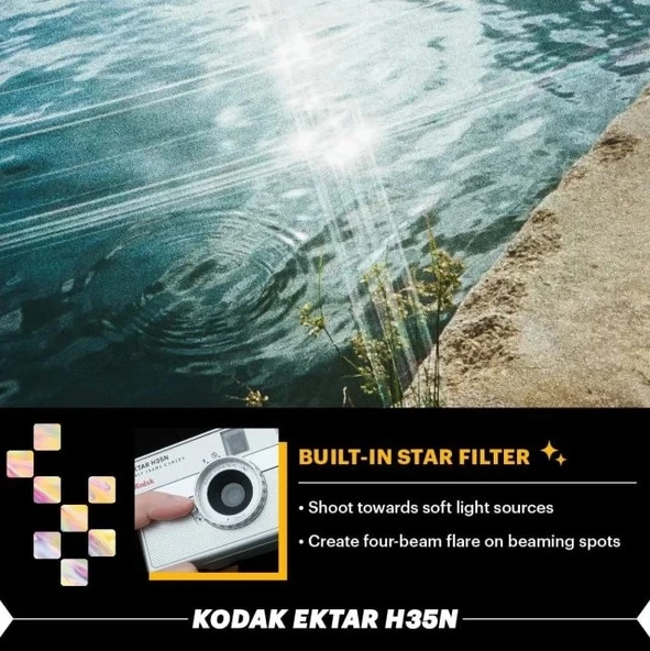 KODAK Ektar H35N Half Frame Fotoğraf Makinesi  Mavi Tekli