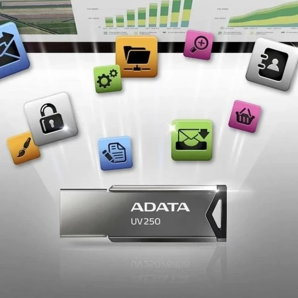Adata Pen Drive A-Data UV250 32GB USB 2.0 Silver Flash Bellek - 6