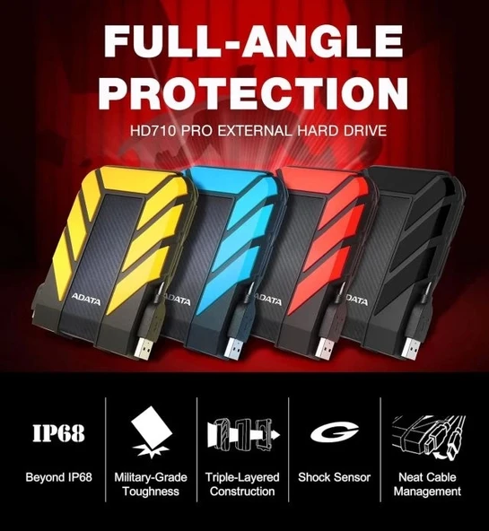ADATA HD710 Pro AHD710P-1TU31-CBL 1 TB External Taşınabilir Sürücü - 8