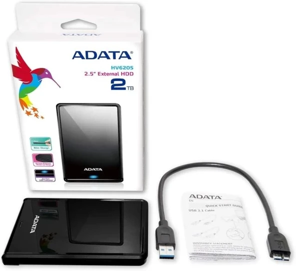 ADATA 1TB HV620S USB3.1 Slim Taşınabilir Hard Disk - 7