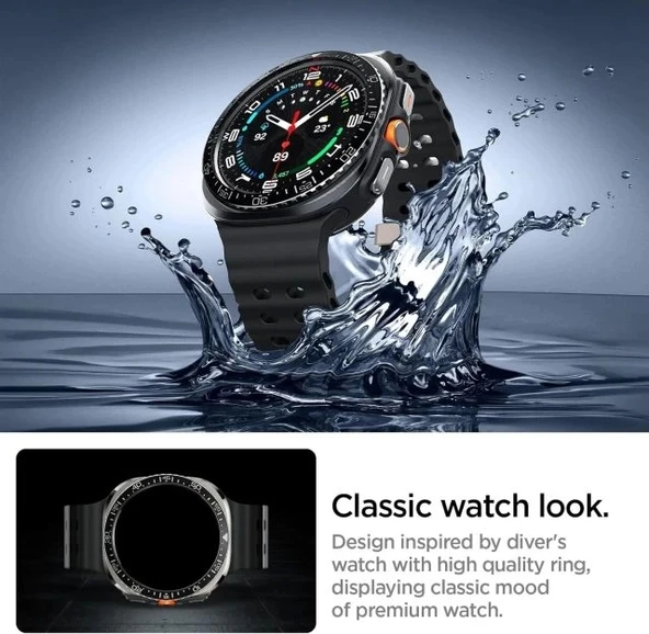 Spigen Çerçeve Halkası Koruyucu Yapışkan Kapak Galaxy Watch - 7