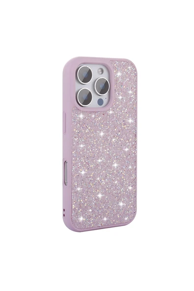 Apple iPhone 16 Pro Kılıf Parlak Taşlı Tasarım Kamera Yükseltili Korumalı Kapak (Pırlanta) ürün görseli