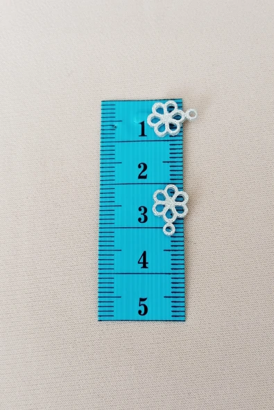 Oya Abiye Bileklik Kolye Pleksi Metalik Plastik Pul Gümüş Renk 8 gram 100 adet - BNC528 - Resim 2