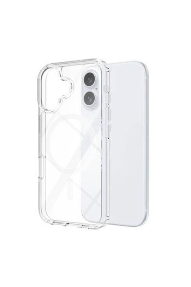 Apple Iphone 16 Kılıf Magsafe Şarj Özellikli Şeffaf Sert Pc Heptekiletişim Embos Kapak-şeffaf - Resim 3