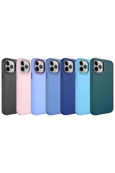 Apple İphone 12 Pro Max Metal Çerçeve ve Buton Tasarımlı Silikon Luna Kılıfvendery Gr - 2