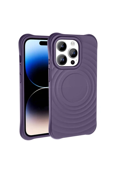 Apple iPhone 14 Pro Kılıf Magsafe Şarj Özellikli Airbagli Mat Görünümlü Kapak (Hepi) - Resim 3
