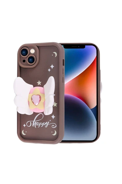 Apple  iPhone 14 Kılıf Kamera Korumalı Figür Tasarımlı Kapak (Kapya) - Resim 3