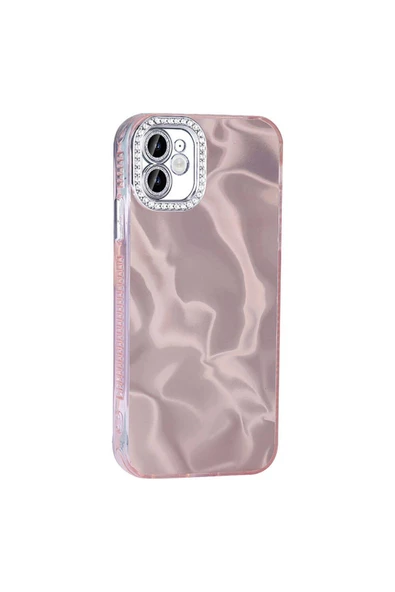 Apple iPhone 12 Kılıf Airbagli Parlak Taş Detay Tasarımlı Kapak (Esila) - 4