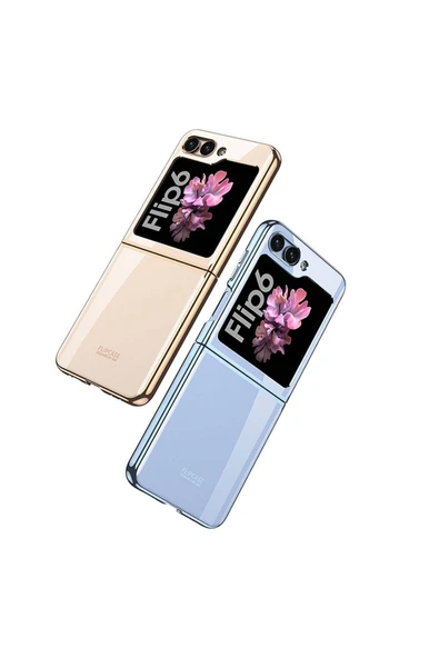 Samsung Galaxy Z Flip 6 Kılıf Kenarları Renkli Darbe Emici Katlanabilir Parlak Sert Şeffaf Kapak - Resim 5