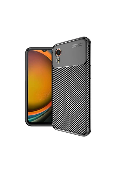 Samsung Galaxy Xcover7 Kılıf Kamera Çıkıntılı Karbon Fiber Dokulu Renk Atmaz Kapak (NEGRO) - 2