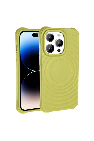 Apple iPhone 14 Pro Kılıf Magsafe Şarj Özellikli Airbagli Mat Görünümlü Kapak (Hepi) - Resim 4