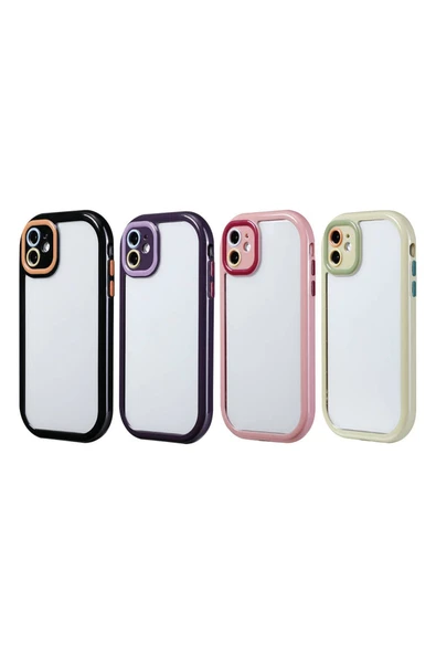 Apple iPhone 11 Kılıf Kamera Korumalı Renkli Kenar ve Çerçeve Tasarımlı Kapak (Vitamin) - Resim 3