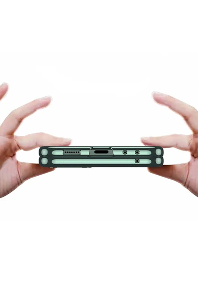 Samsung Galaxy Z Flip 6 Kılıf Kenarları Renkli Darbe Emici Katlanabilir Parlak Sert Şeffaf Kapak - Resim 3