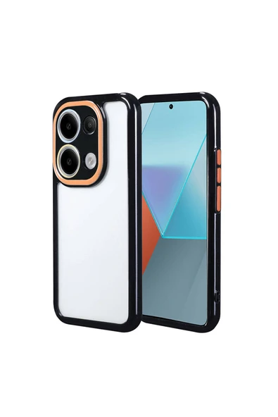 Xiaomi Redmi Note 13 Pro 4G Kılıf Kamera Korumalı Renkli Kenar ve Çerçeve Tasarımlı Kapak (Vitamin)