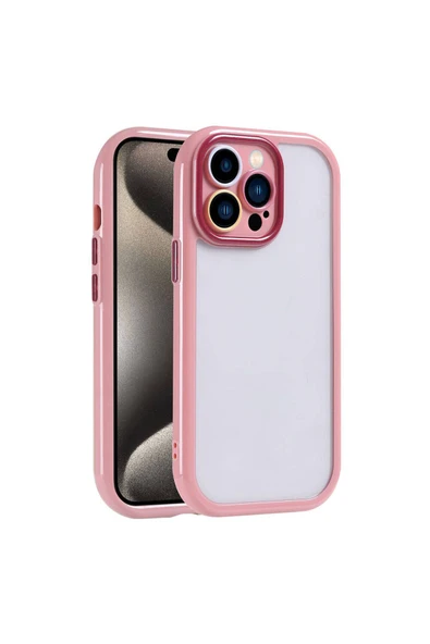 Apple  iPhone 15 Pro Kılıf Kamera Korumalı Renkli Kenar ve Çerçeve Tasarımlı Kapak (Vitamin)