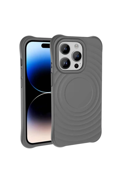 Apple iPhone 14 Pro Kılıf Magsafe Şarj Özellikli Airbagli Mat Görünümlü Kapak (Hepi) - Resim 2