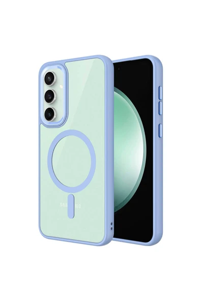 Samsung Galaxy S23 FE Kılıf Kamera Çıkıntılı Şarj Destekli Renkli Hassas Butonlu Kapak (Krom-Mag) - Resim 2