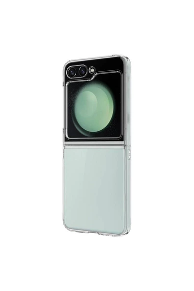 Samsung Galaxy Z Flip 5 Kılıf Kristal Şeffaf Sert Pc Pürüssüz Saydam Kapak (DROGA) - Resim 5
