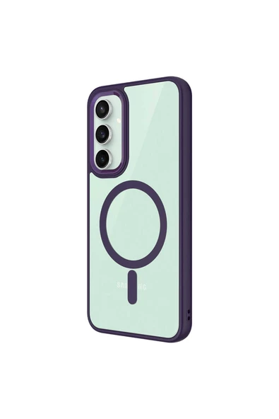 Samsung Galaxy S23 FE Kılıf Kamera Çıkıntılı Şarj Destekli Renkli Hassas Butonlu Kapak (Krom-Mag) - Resim 4