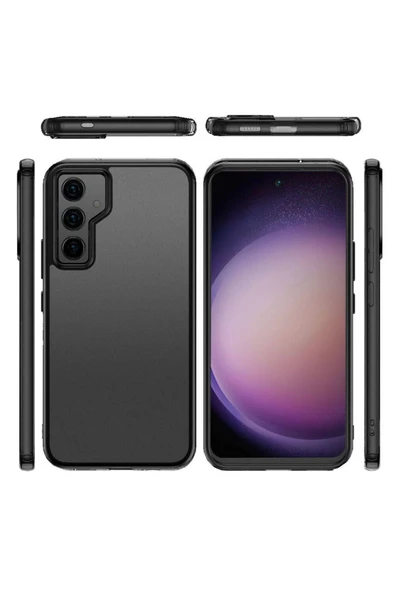 Samsung Galaxy S24 Plus Kılıf Köşe Korumalı Arkası Mat Buzlu Sert Kapak (VOLKS) - Resim 3