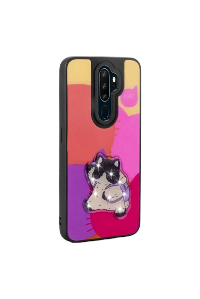 Oppo A9 2020 Kılıf Parlayan Kabartmalı İkonik Figürlü Silikon Kapak (Amas) - Resim 5