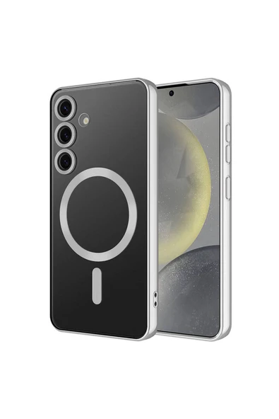 Samsung Galaxy S24 Kılıf Kamera Lens Korumalı Magsafe Şarj Destekli Şeffaf Renkli Kapak (DEMRE) - Resim 5