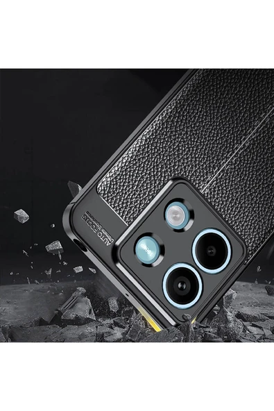 Xiaomi Redmi Note 13 5G Kılıf Deri Görünümlü Renk Atmayan Dayanaklı Silikon Kapak (NİSS) - Resim 4