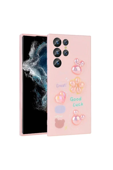 Samsung Galaxy S22 Ultra Kılıf Kamera Korumalı Kabartma Figürlü Parlak Silikon Kapak (Toys) - Resim 2