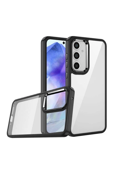 Samsung Galaxy A25 Kılıf Kamera Çıkıntılı Arkası Şeffaf Hassas Tuşlu Kenarlı Kapak (Flora)