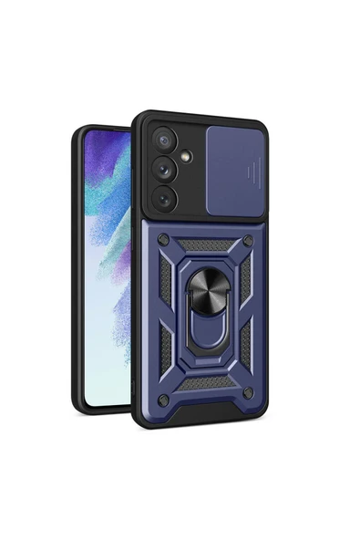 Samsung Galaxy A54 Kılıf Sürgülü Tank Zırh Yüzüklü Mıknatıslı Standlı Kapak (S-VEGA)