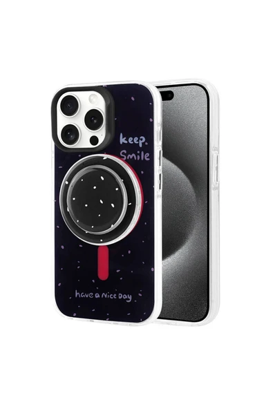 Apple iPhone 15 Pro Kılıf Magsafe Şarj Özellikli Tak-Çıkar Pop Soketli Kapak (Tktok) - Resim 2