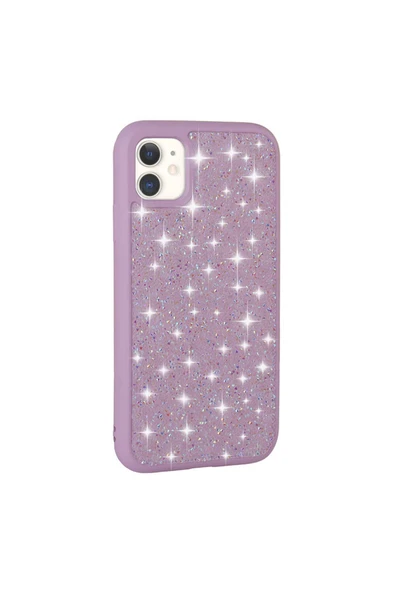 Apple iPhone 11 Kılıf Parlak Taşlı Tasarım Kamera Kısmı Yükseltili Korumalı Kapak (Pırlanta) - Resim 6